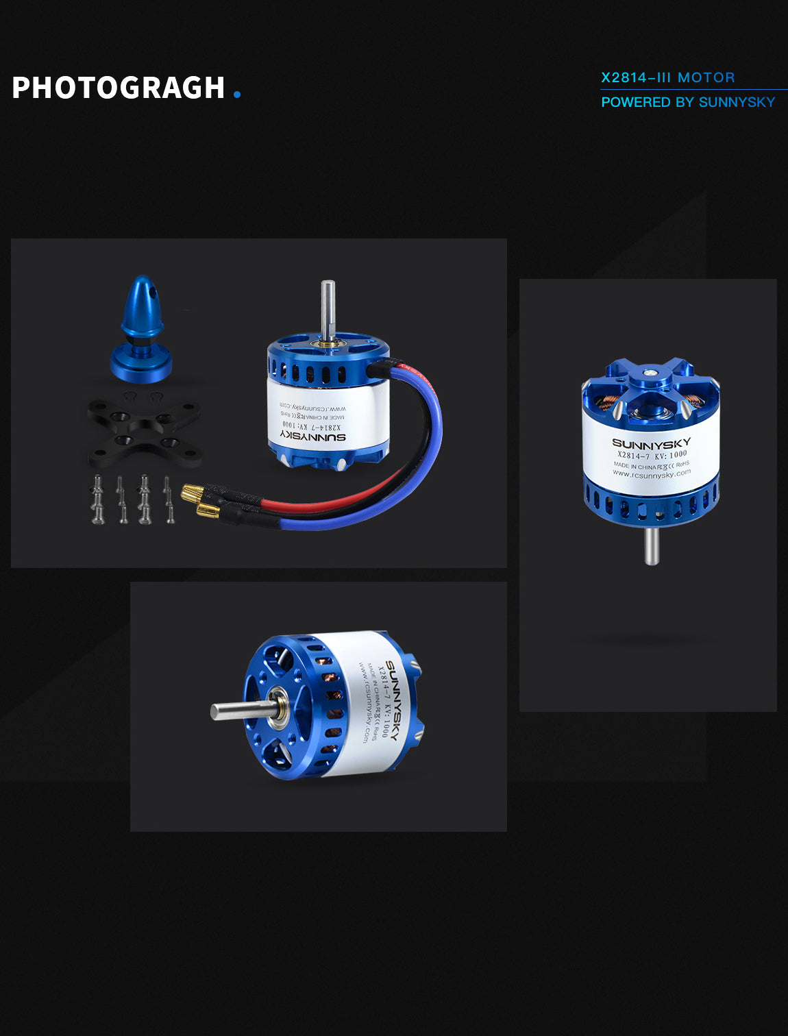 SunnySky X Series X2814-1400kv V3 Brushless Motor